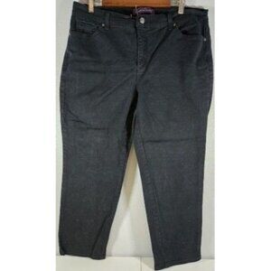 Gloria Vanderbilt Amanda Womens Jeans 16W Black Denim Short Stretch